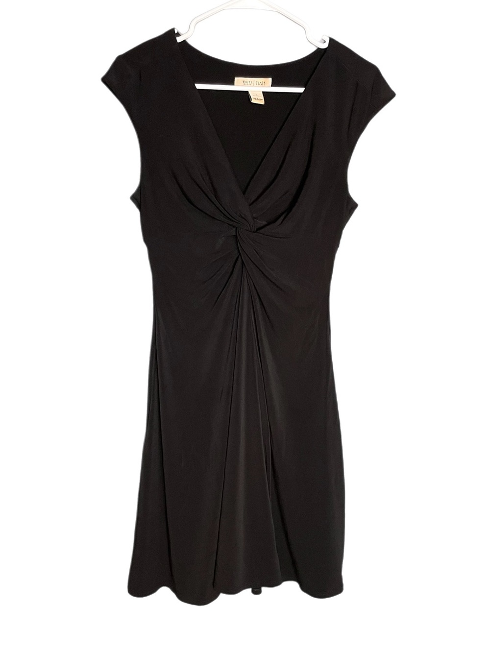 White House Black Market Stretch Midi Dress Twist Front Size 8
